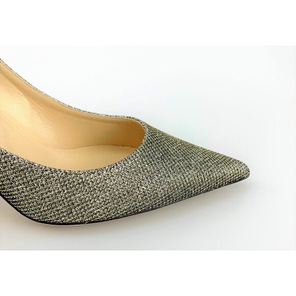 NIB Jimmy Choo Agnes Light Bronze Glitter Pumps Size 39.5 - Picture 7 of 11